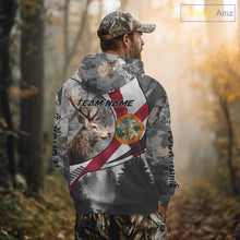 Load image into Gallery viewer, Florida Flag Grey Camo Elk Hunting Hoodie, Longsleeve Shirt - Personalized Gift for Hunters NBT17