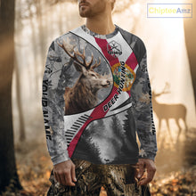 Load image into Gallery viewer, Florida Flag Grey Camo Elk Hunting Hoodie, Longsleeve Shirt - Personalized Gift for Hunters NBT17