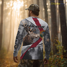 Load image into Gallery viewer, Florida Flag Grey Camo Elk Hunting Hoodie, Longsleeve Shirt - Personalized Gift for Hunters NBT17