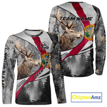 Load image into Gallery viewer, Florida Flag Grey Camo Elk Hunting Hoodie, Longsleeve Shirt - Personalized Gift for Hunters NBT17