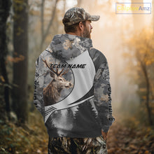 Load image into Gallery viewer, Grey Camo Elk Hunting Shirt for Men – Big Buck Design, Personalized Hunter Gift NBT18