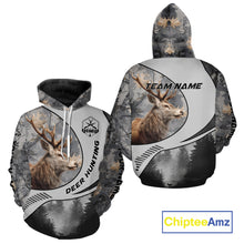 Load image into Gallery viewer, Grey Camo Elk Hunting Shirt for Men – Big Buck Design, Personalized Hunter Gift NBT18