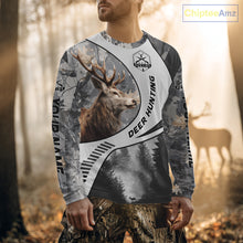 Load image into Gallery viewer, Grey Camo Elk Hunting Shirt for Men – Big Buck Design, Personalized Hunter Gift NBT18