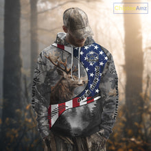 Load image into Gallery viewer, American Flag Grey Camo Deer Hunting Shirt - Personalized Gift for Hunters NBT19