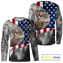 Load image into Gallery viewer, American Flag Grey Camo Deer Hunting Shirt - Personalized Gift for Hunters NBT19