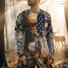 Load image into Gallery viewer, American Flag Camouflage Red Deer Hunting Shirts – Custom Name Hunting Clothes for Men NBT39