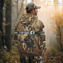 Load image into Gallery viewer, Duck Hunting Camo Shirt with Labrador Retriever – Waterfowl Hunting Clothes, Gifts for Hunters NBT44