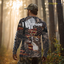 Load image into Gallery viewer, Best Deer Hunting Camo Shirt with Big Buck and US Flag – Hunting Apparel for Men, Hunter Gifts NBT61