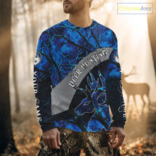 Load image into Gallery viewer, Best Deer Hunting Blue Camo Custom Name 3D Printing Shirts, Hunting Gifts for Men NBT62