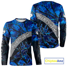 Load image into Gallery viewer, Best Deer Hunting Blue Camo Custom Name 3D Printing Shirts, Hunting Gifts for Men NBT62