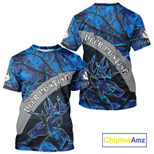 Load image into Gallery viewer, Best Deer Hunting Blue Camo Custom Name 3D Printing Shirts, Hunting Gifts for Men NBT62