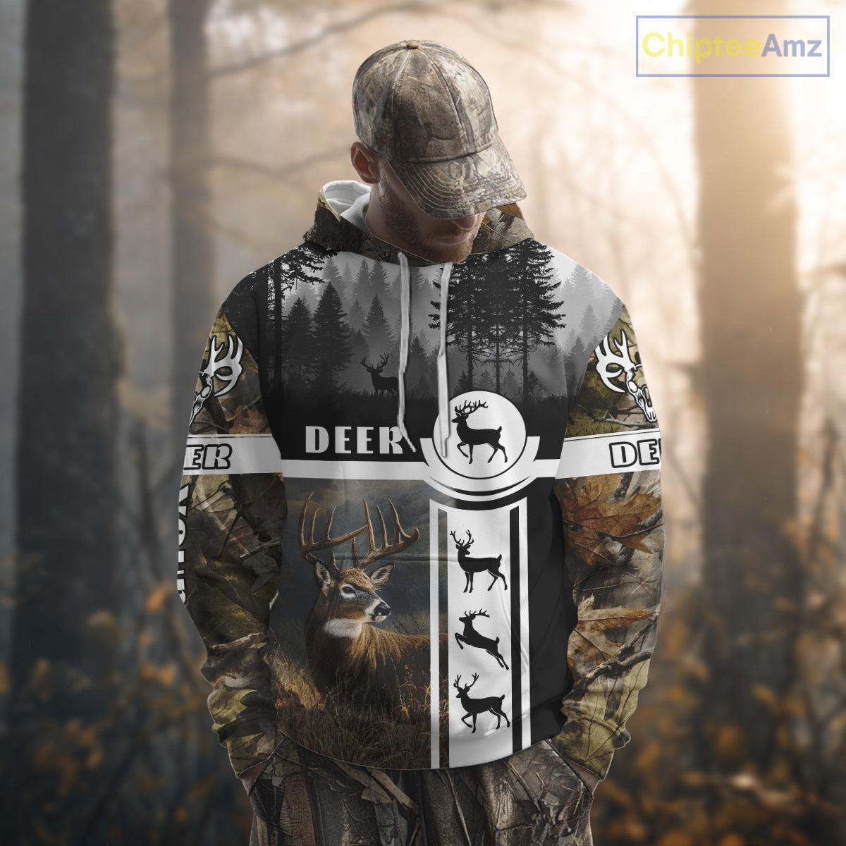 Deer Hunting Brown Camouflage Custom Shirts, Camouflage Deer Shirt, Hunting Gifts NBT74