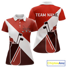 Load image into Gallery viewer, Red Golf Bag Womens Golf Polo Shirts Custom Golf Shirts, Golf Attire For Ladies NBT578
