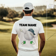 Load image into Gallery viewer, White Funny Golf Ball Custom Team Polo Shirt, Personalized Mens Golf Polo Shirt, Golf Lovers Gift NBT603