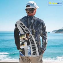 Load image into Gallery viewer, Custom Bass Fishing Grass Camo Long Sleeve Fishing Shirts, Bass Fishing Tournament Shirts NBT450
