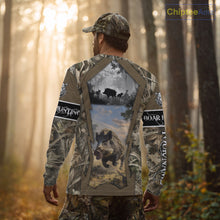 Load image into Gallery viewer, Brown Camo Wild Boar Hunting Shirt Custom Name Hunting Clothes Gifts for Hunter NBT125