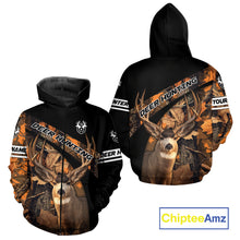 Load image into Gallery viewer, Deer Hunting Orange Camouflage Custom Name Shirts, Personalized Deer Hunting Clothes, Hunting Gifts NBT167