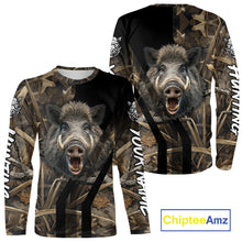 Load image into Gallery viewer, Custom Hog Hunting Camo 3D Printed Shirts, Boar Hunting Shirt for Hunter, Hunting Gifts NBT176