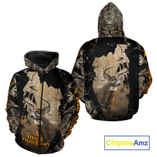 Load image into Gallery viewer, Personalized Deer Hunting 3D All Over Printed Hoodie Brown Camo, Hunting Gift NBT306