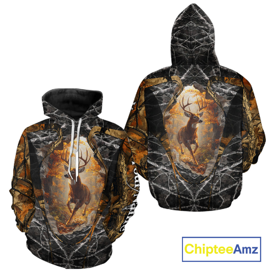 Personalized Deer Hunting 3D All Over Printed Camo Custom Name Shirt, Hunting Gift NBT311