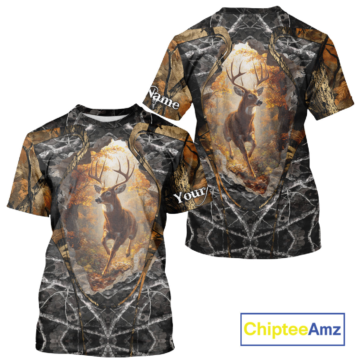Personalized Deer Hunting 3D All Over Printed Camo Custom Name Shirt, Hunting Gift NBT311