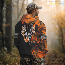 Load image into Gallery viewer, Orange Forest Camo Deer Hunting Shirts, Deer Hunting With Full All Over 3D For Deer Hunters NBT274