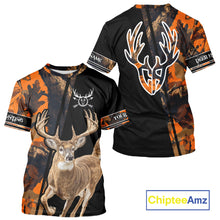 Load image into Gallery viewer, Orange Forest Camo Deer Hunting Shirts, Deer Hunting With Full All Over 3D For Deer Hunters NBT274