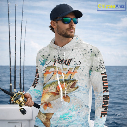 Rainbow Trout Custom UPF Fishing Shirts Long Sleeve, Trout Fishing Shirts NBT417