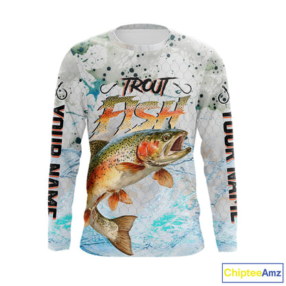 Rainbow Trout Custom UPF Fishing Shirts Long Sleeve, Trout Fishing Shirts NBT417