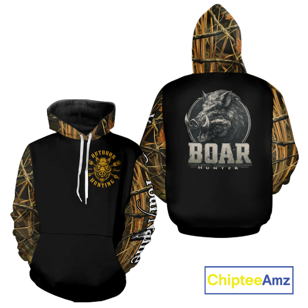 Wild Boar Hunting Camouflage 3D All Over Print Shirts Personalized Hunting Gifts NBT138