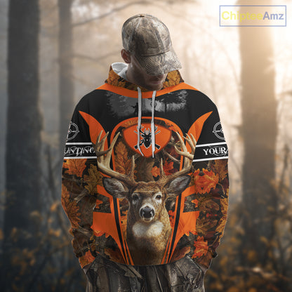 Personalized Deer Hunting 3D All Over Printed Shirts Custom Deer Camo Shirt Hunting Gifts NBT292