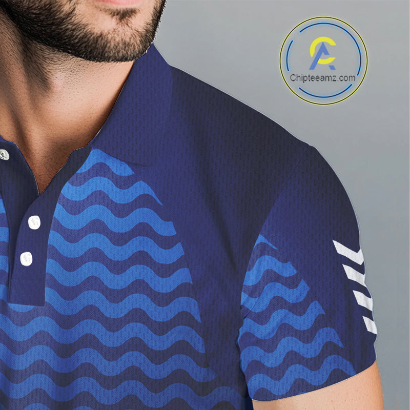 Personalized Golf Polo Shirt For Mens Custom Blue Camo Golf Attire For Men, Golf Gifts For Men NBT537