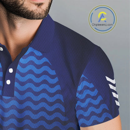 Personalized Golf Polo Shirt For Mens Custom Blue Camo Golf Attire For Men, Golf Gifts For Men NBT537