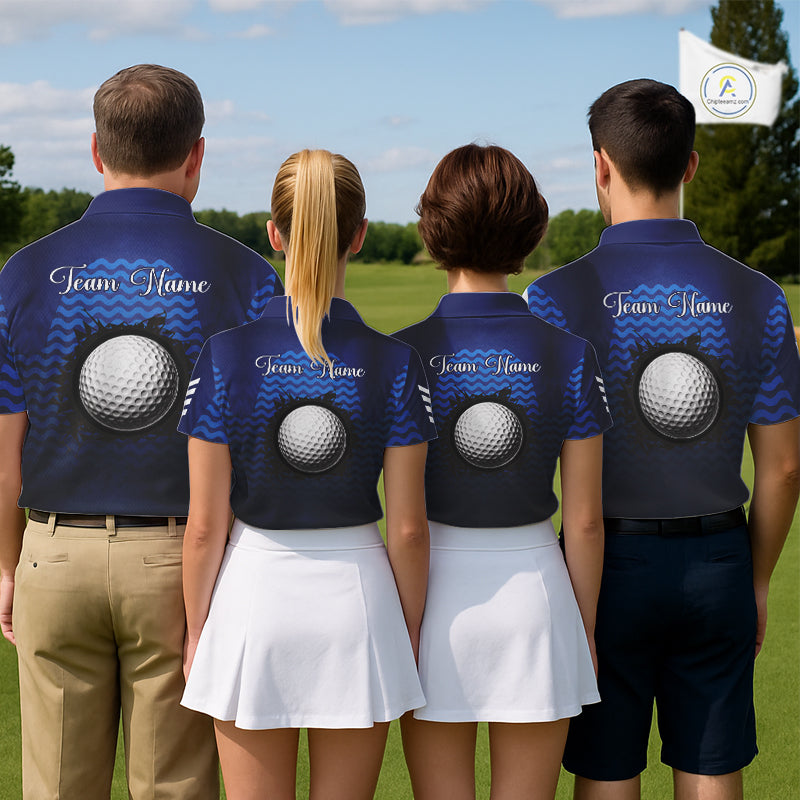 Personalized Golf Polo Shirt For Mens Custom Blue Camo Golf Attire For Men, Golf Gifts For Men NBT537