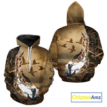 Load image into Gallery viewer, Duck Hunting Brown Grass Camo 3D All Over Printing Custom Name Shirts, Duck Hunting Gifts NBT168