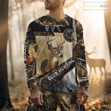 Load image into Gallery viewer, Beautiful Whitetail Deer Hunting Forest Camo 3D Custom Name Shirts for Men, Deer Hunting Gifts NBT259