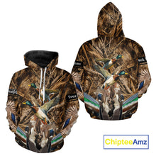 Load image into Gallery viewer, Personalized Mallard Duck Hunting Camo 3D All Over Print Custom Name Shirts, Hunting Gifts NBT181