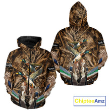 Load image into Gallery viewer, Personalized Mallard Duck Hunting Camo 3D All Over Print Custom Name Shirts, Hunting Gifts NBT181