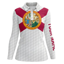 Load image into Gallery viewer, Florida Flag Personalized Golf Pattern Polo Shirts Patriotic Golf Shirts For Women Golf Gifts LDT0276