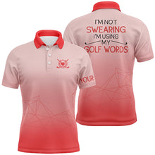Load image into Gallery viewer, I'm Not Swearing I'm Using My Golf Words Gradient Orange Golf Polo Shirts For Men LDT0387