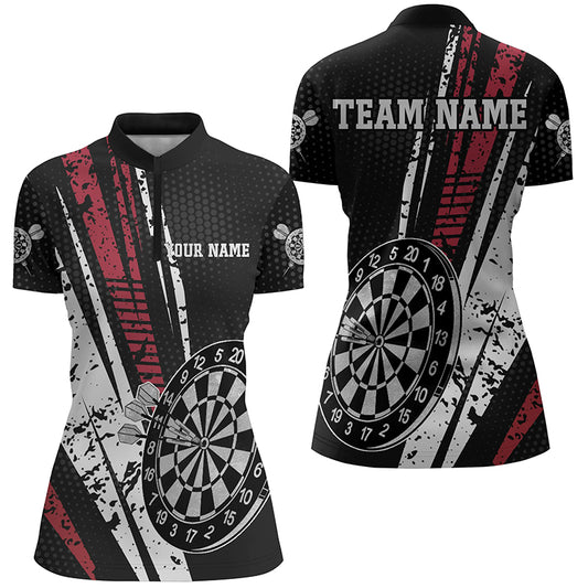 Personalized Darts Quarter-zip Shirt For Women Retro Geometric Darts Shirt Dart Jerseys LDT0728