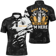 Load image into Gallery viewer, Golf And Beer That's Why I'm Here Mens Polo Shirt Custom Beer Golf Shirts For Men, Golf Gifts LDT0195