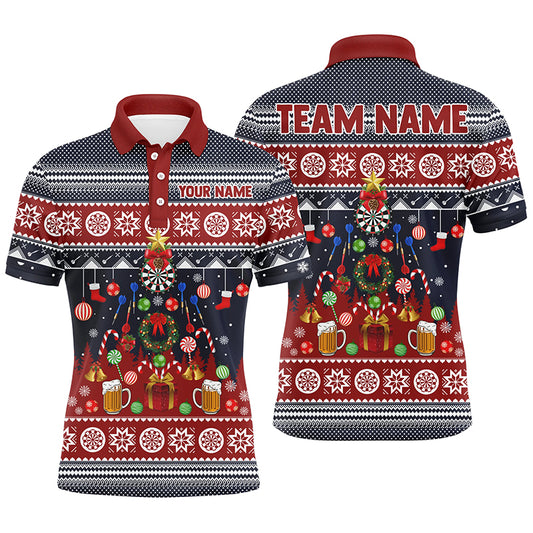 Personalized Christmas Darts Men Polo Shirt Custom Winter Darts Shirt For Men Dart Jersey LDT0795