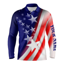 Load image into Gallery viewer, American Flag All Over Printed Mens Golf Polo Shirts Custom Patriotic Golf Shirts For Men Golf Gifts LDT1434