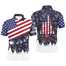 Load image into Gallery viewer, Christmas Usa Flag Mens Golf Polo Shirts Customized Patriotic Golf Shirts For Men Golf Gifts LDT0576