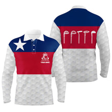 Load image into Gallery viewer, Texas Flag Mens Golf Polo Shirt, Texas Golf Shirts For Men, Custom Name Patriotic Golf Gifts LDT0073