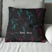 Load image into Gallery viewer, Colorful Neon Flamingo Custom Throw Pillow Personalized Home Decor Gifts LDT1191
