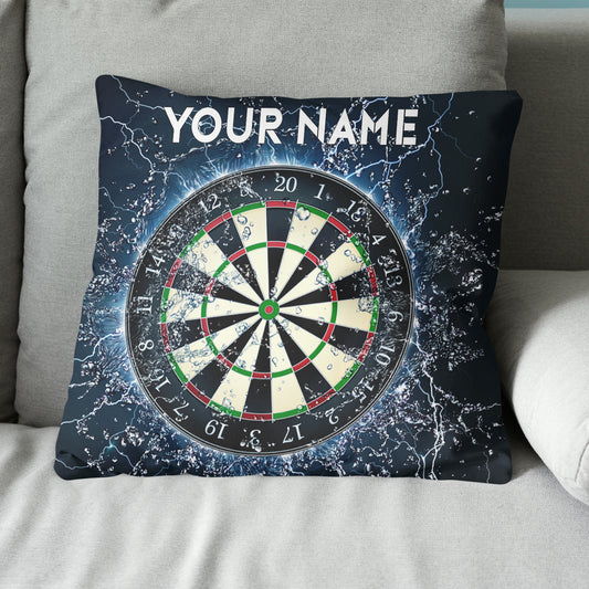 Water Thunder Dartboard Custom Name Throw Pillow Personalized Darts Gift LDT1120