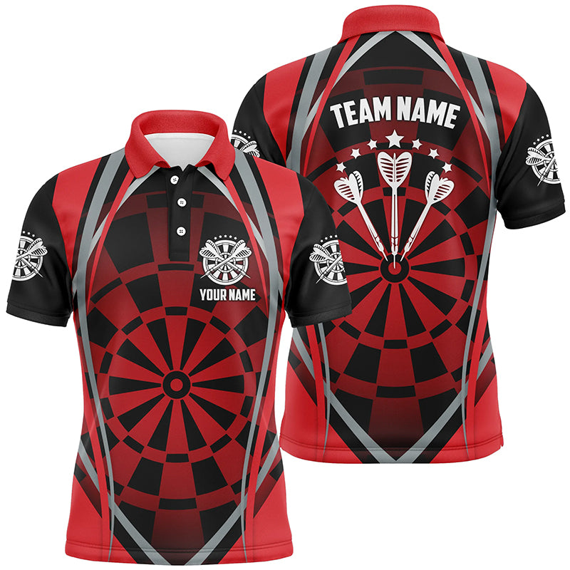 Personalized Dart Board Red Black Mens Polo Shirts Cool Darts Shirt For Men Darts Jersey LDT0419