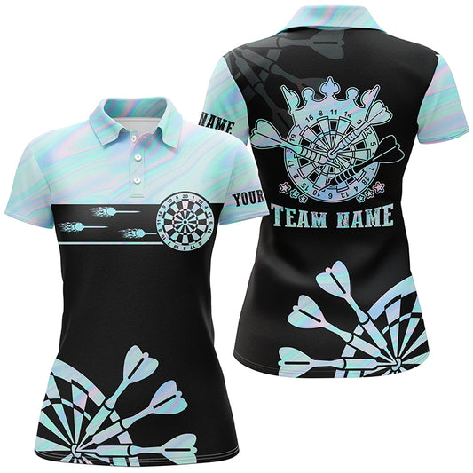 Holographic Tie Dye Womens Darts Polo Shirt Custom Darts Shirt For Women Dart Jerseys LDT1366